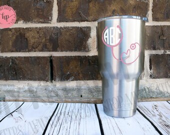 Monogrammed Stethoscope Decal - DIY