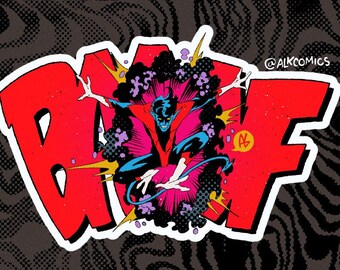 BAMF Comic Book Hand-Lettering Homage Sticker