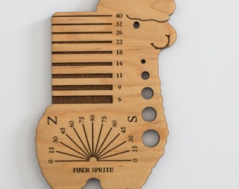 Alpaca Shaped Spinner's Multitool - Spinning Control Card with Twist Angle and Diz