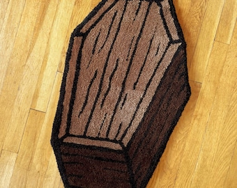 Coffin Tufted Rug – Casket Bottle Carpet – Gothic Decor – Geeky Gamer Gift