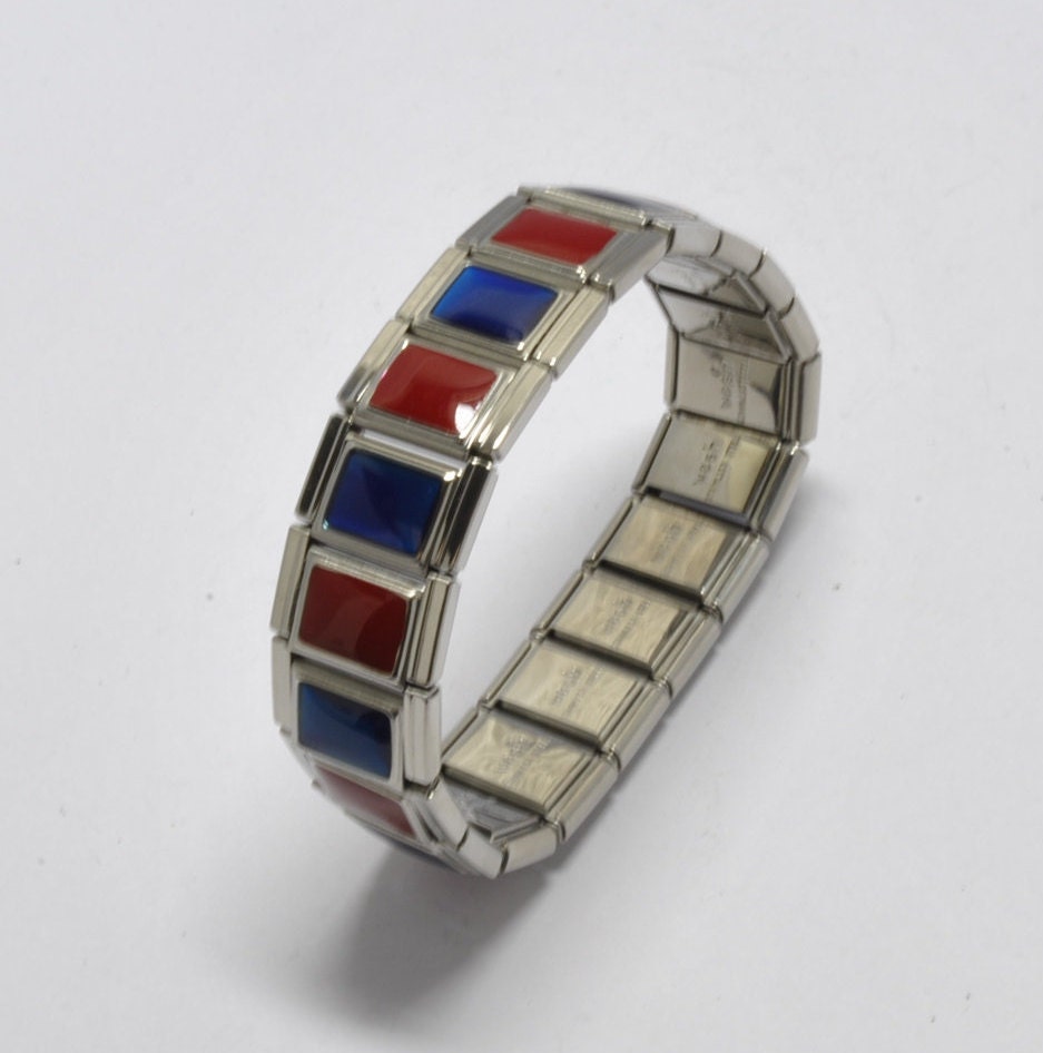 Bracelet Extensible Vintage à Maillons Argenté - Occasion, Style Déco Solitaire, Couleur Argent
