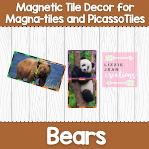 Bears Magnetic Tile Decor Stickers (Printable)