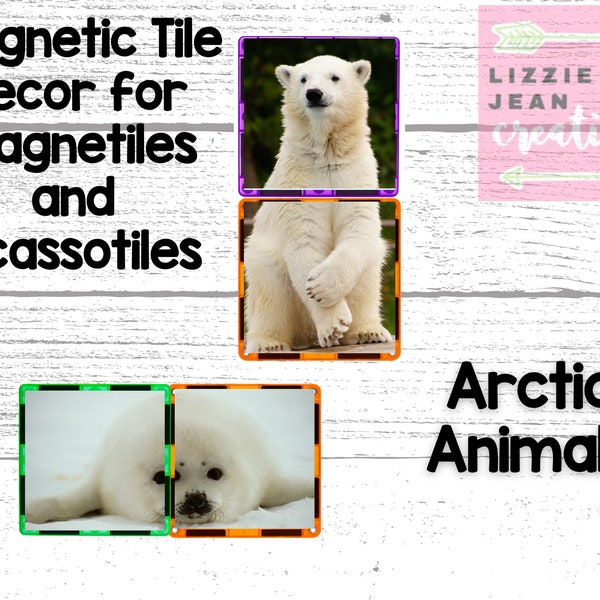 Arctic Animals Magnetic Tile Stickers (Printable)