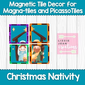 Nativity Magnetic Tile Stickers (Printable)