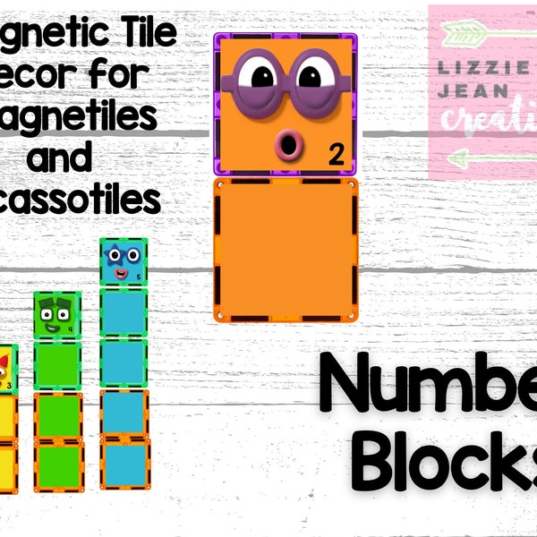 Numberblocks Magnetic Tile Stickers (Printable)