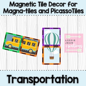 Transportation Magnetic Tile Stickers (Printable)