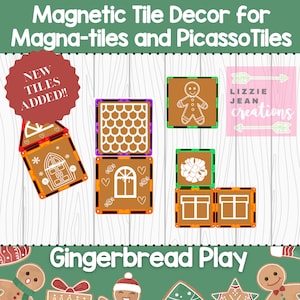 Gingerbread Magnetic Tile Decor Stickers (Printable)