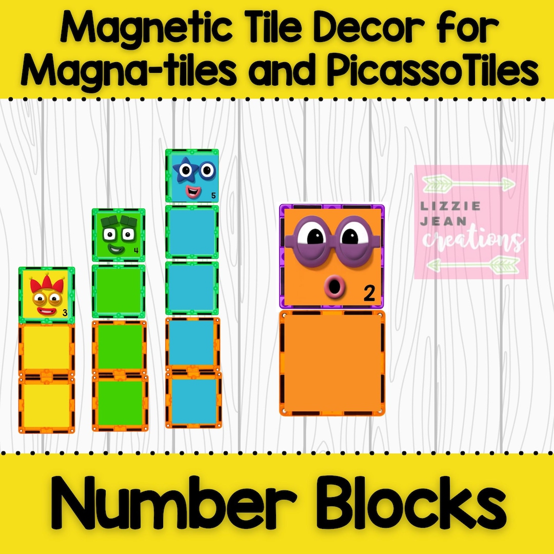 Numberblocks Magnetic Tile Decor Stickers (printable)