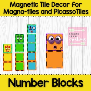 Numberblocks Magnetic Tile Decor Stickers (Printable)