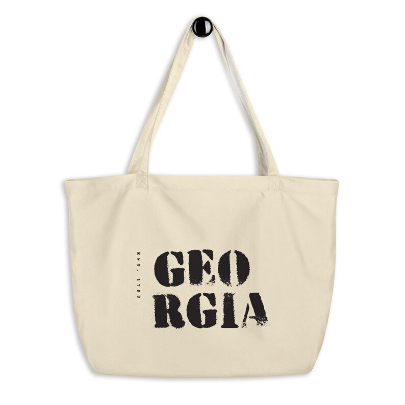 Georgia Stencil Large Tote in Natural image 3