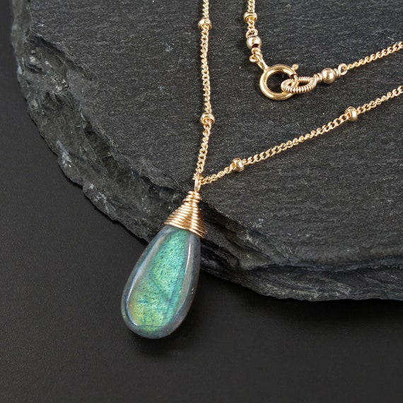 etsy gemstone necklace
