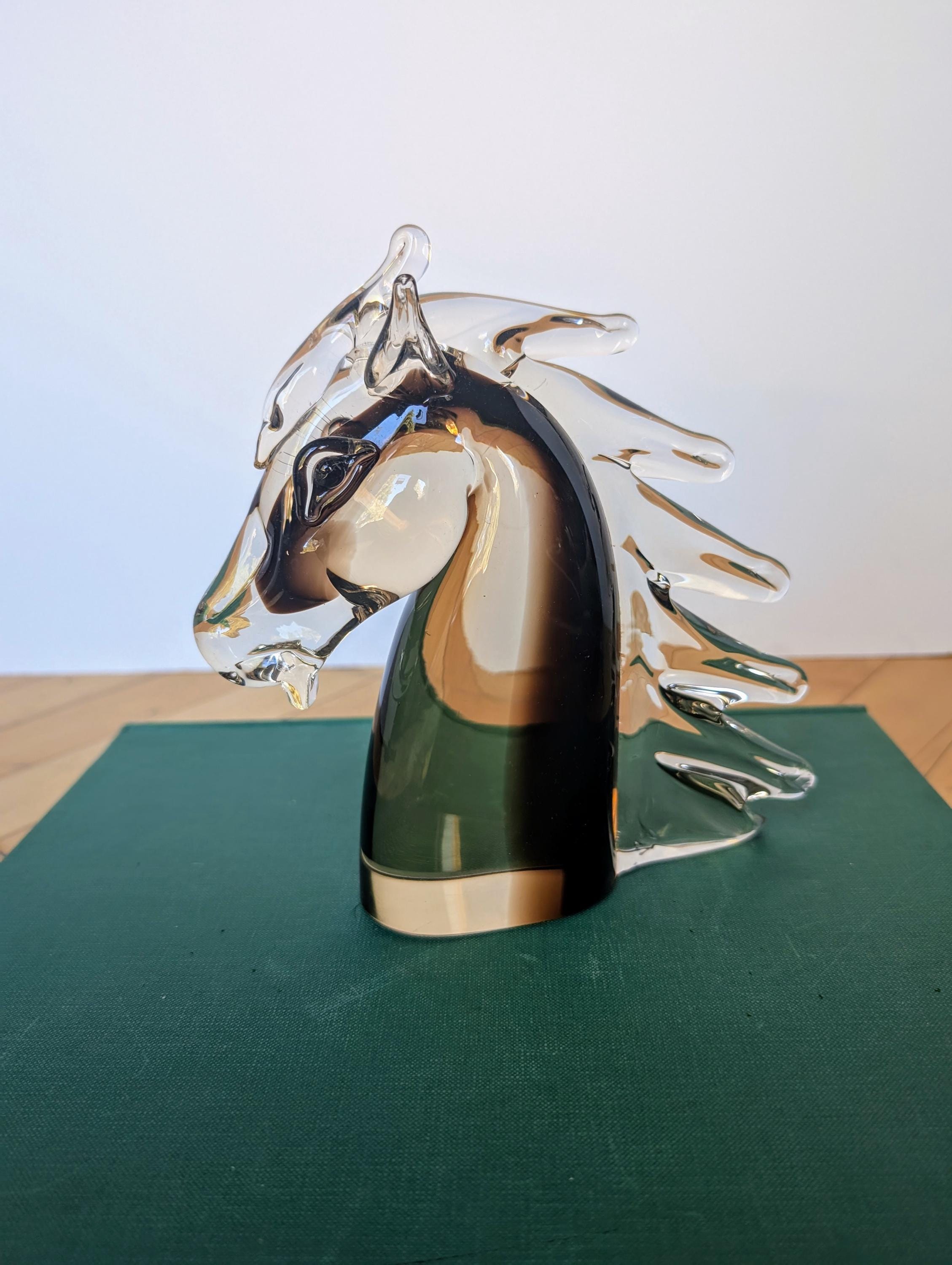 Murano Glass Horse Head - Etsy Canada