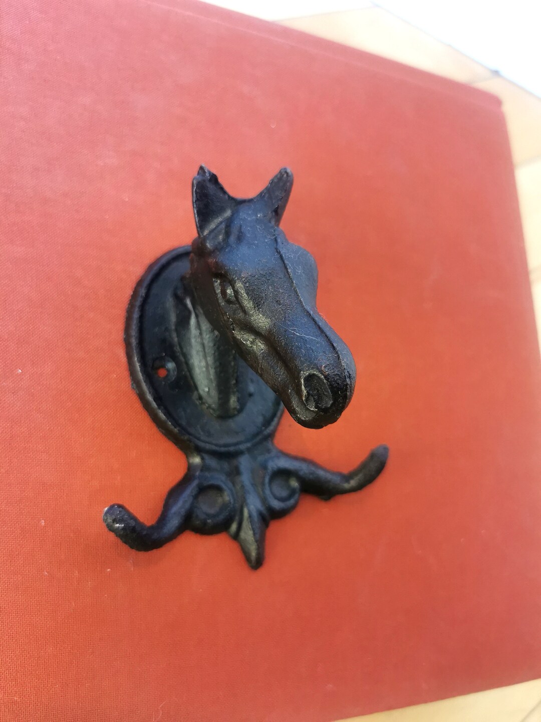 Small Cast Iron Horse Head 2 Hook Wall Mount Hook Hanging Etsy