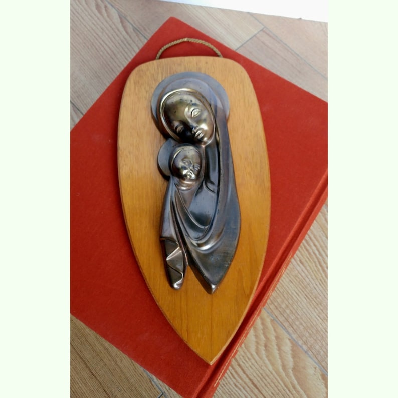 Vintage Mid Century Large Virgin Mary and Baby Jesus Madonna image 0