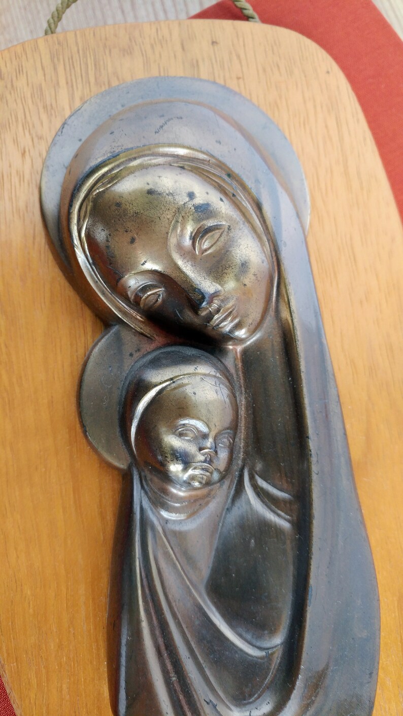 Vintage Mid Century Large Virgin Mary and Baby Jesus Madonna image 4