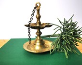 Vintage Brass Hanging Two Tier Diya Oil Lamp