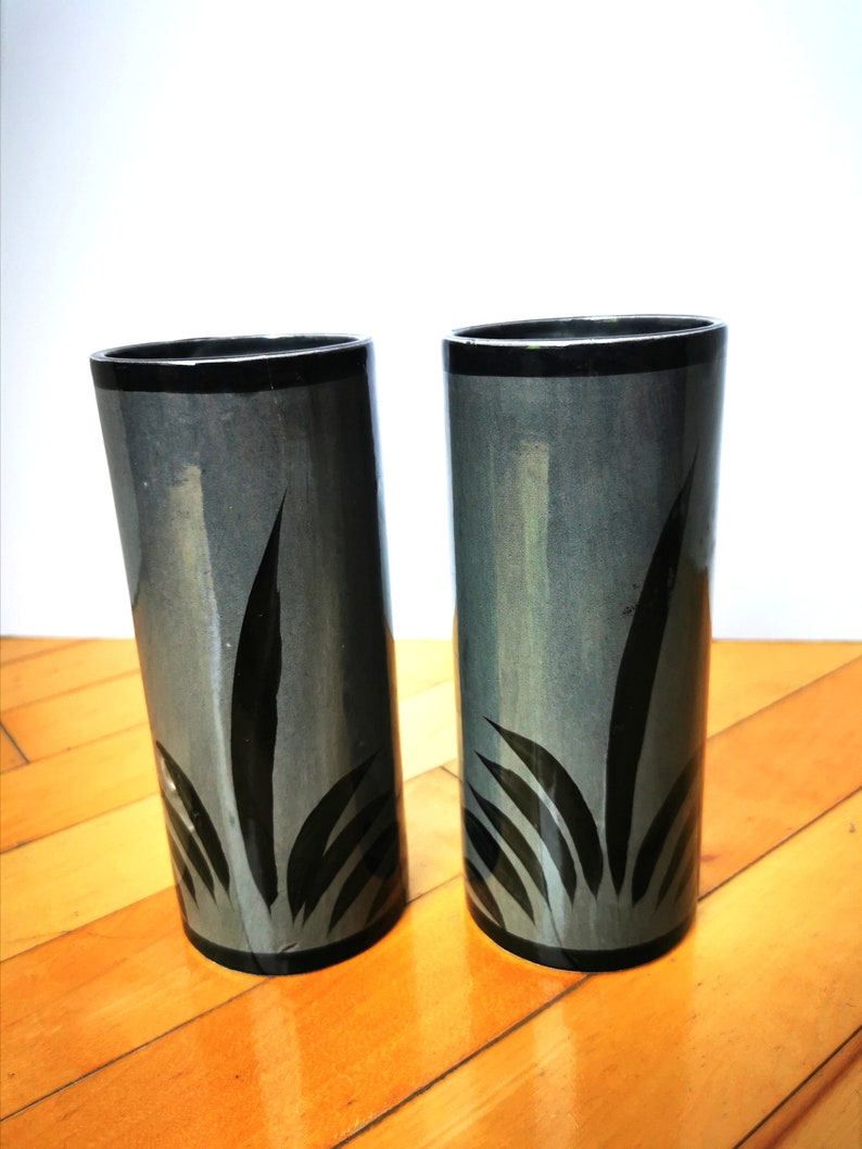 Tall Mexican Tonalá Iced Tea Vaso Glasses Cups Set de 2 Etsy