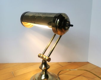 Vintage Brass Adjustable Underwriters Piano Bankers Desk Lamp