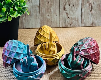 ÖVERRASKNINGSPÅSKÄGG MED LÅNGFINGER | 3D-UTTRYCKT ÖVERRASKNING | Perfekt Gaggåva | Påskkorg | Vänner | Kollega | Gaggåva/Strumpfyllare