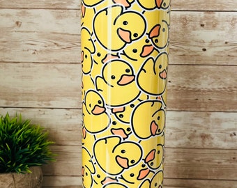 Rubber Duckies Stainless Tumbler - 20 OZ Tall Skinny Tumbler, cute cats, tumbler, Perfect gift for jeep owners, coffee cup