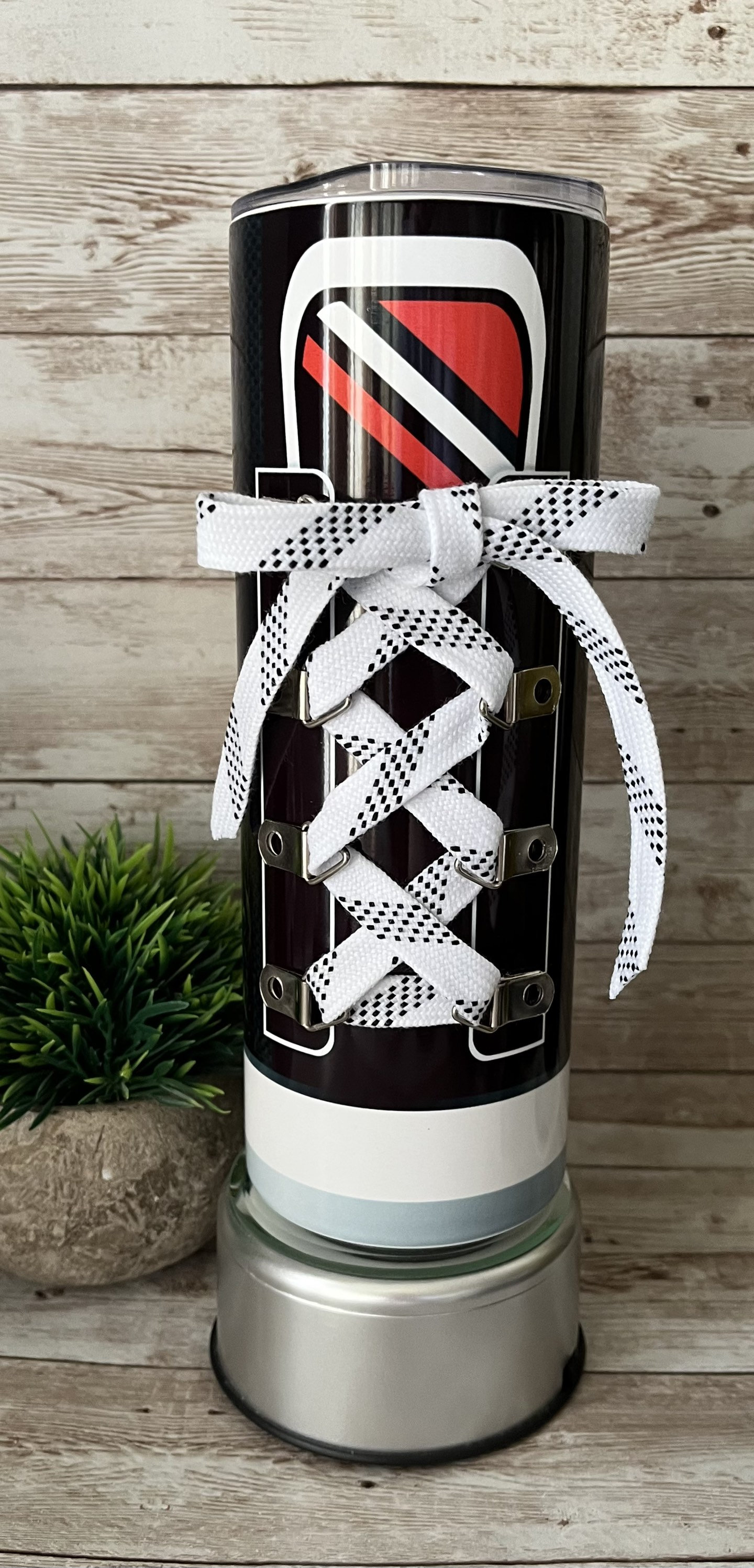 Hockey Tumbler Skate Lace Stainless 20 OZ Skinny Tumbler | hockey | coffee cup | Hockey Lace Skate | personalized | 3D | Hockey Gifts