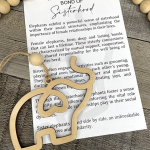 Elephant Ornament/Sisterhood Christmas Ornament with a story card/Laser Cut Wood/Sister Ornament