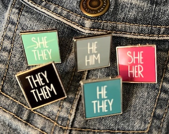 Pronomen Pin | Sie/Sie Er/Ihn Sie/Sie Er/Sie Sie/Sie | Pronomen Abzeichen Pronomen Stifte Quadrat