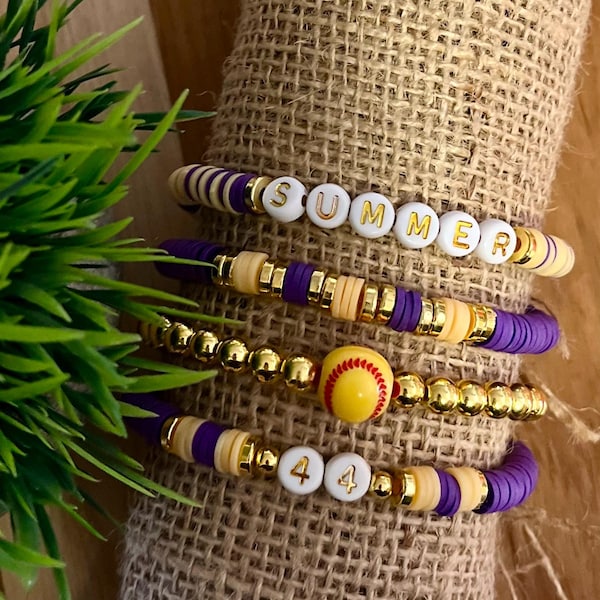Softball Mom Bracelets|Cheer on Your MVP with these Softball Mom Stack Bracelets | Custom Bracelet Stack | Softball Mom | Mother’s Day |Team