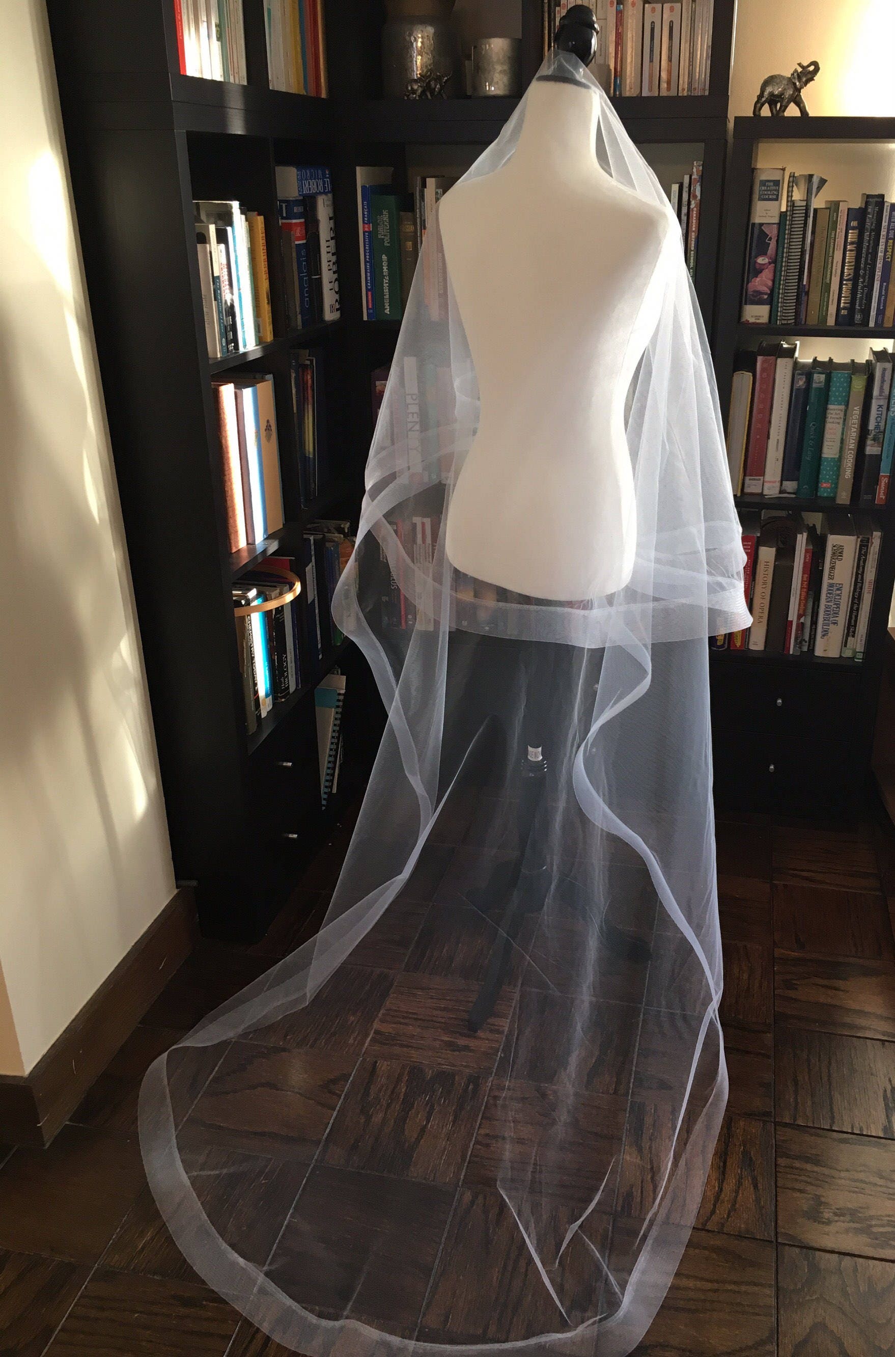 Horsehair Trim Veil Waltz Length Veil Circle Veil Blusher Etsy Canada
