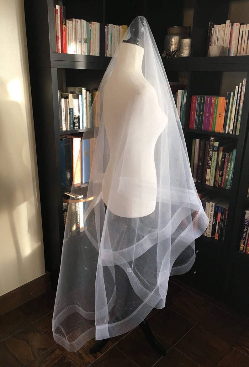 Horsehair Trim Veil Waltz Length Veil Circle Veil Blusher Etsy Canada