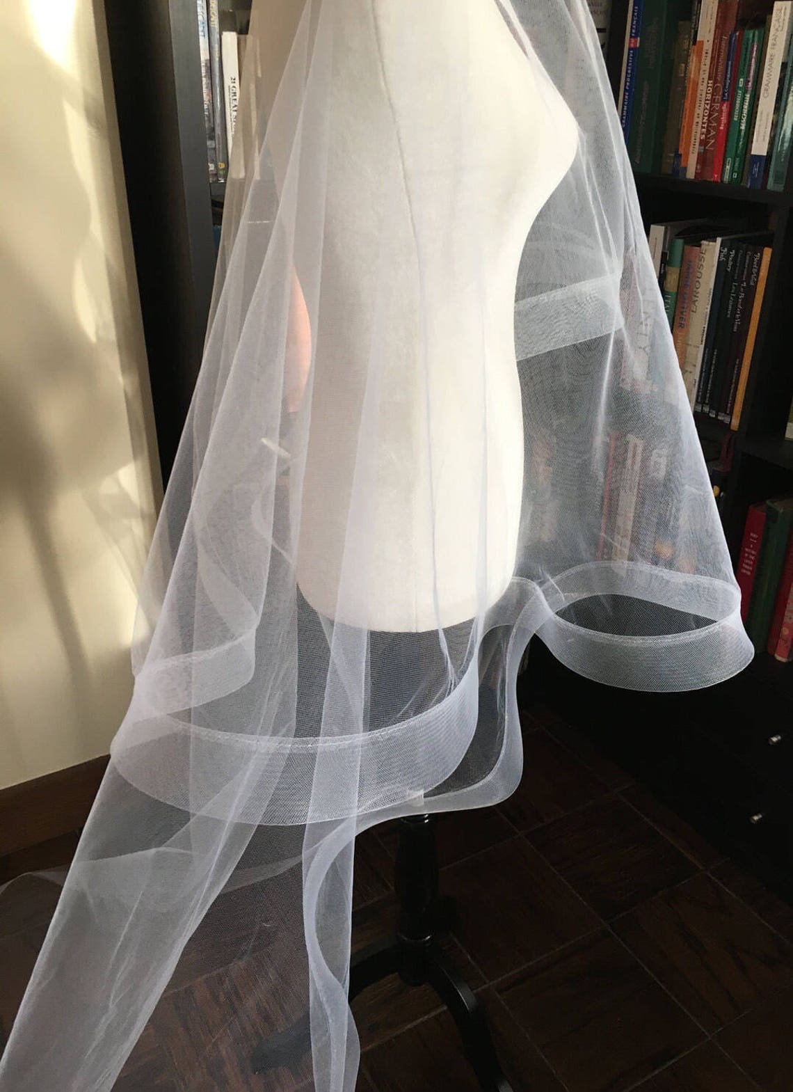 Horsehair Trim Veil Waltz Length Veil Circle Veil Blusher Etsy Canada