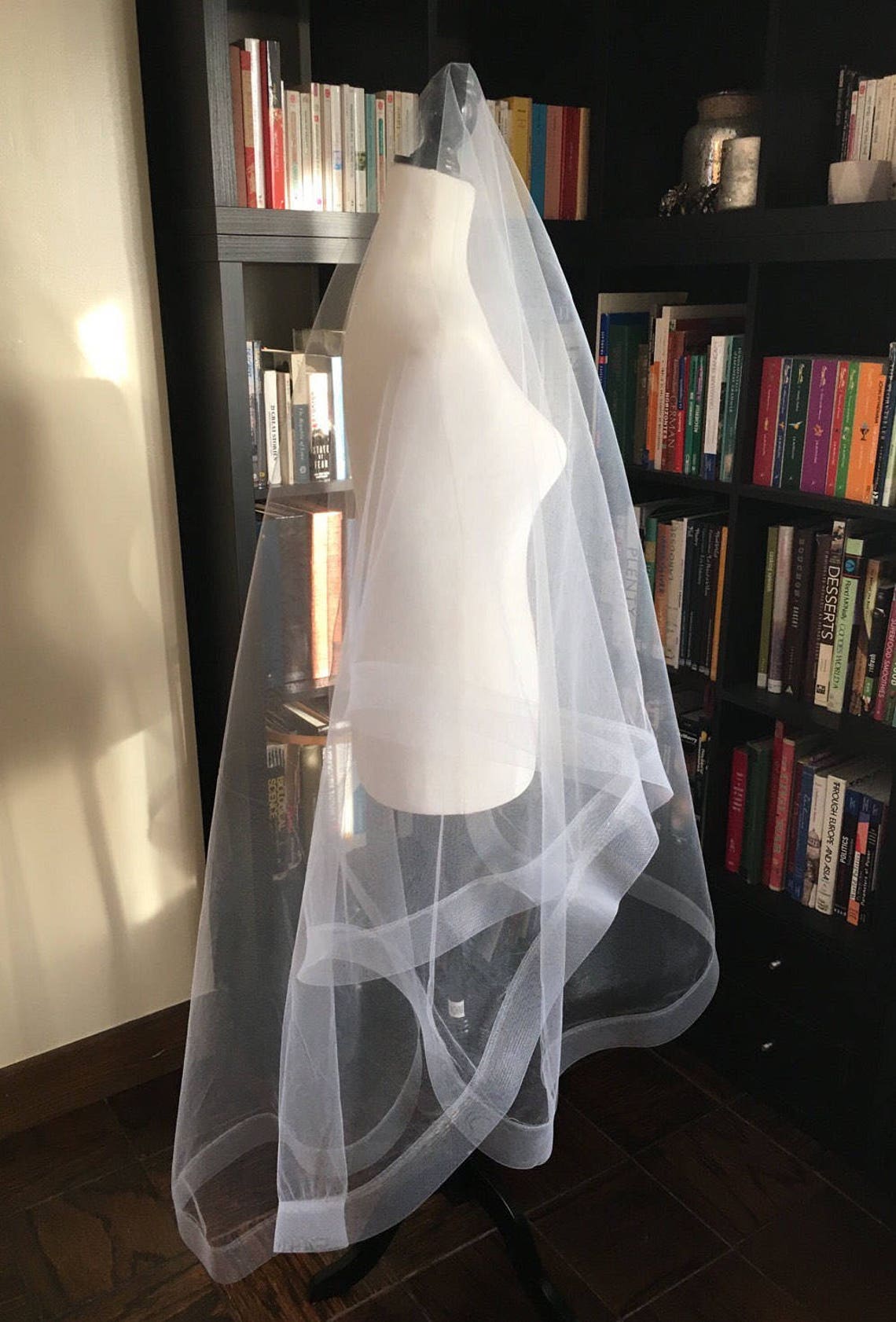 Horsehair Trim Veil Waltz Length Veil Circle Veil Blusher Etsy Canada