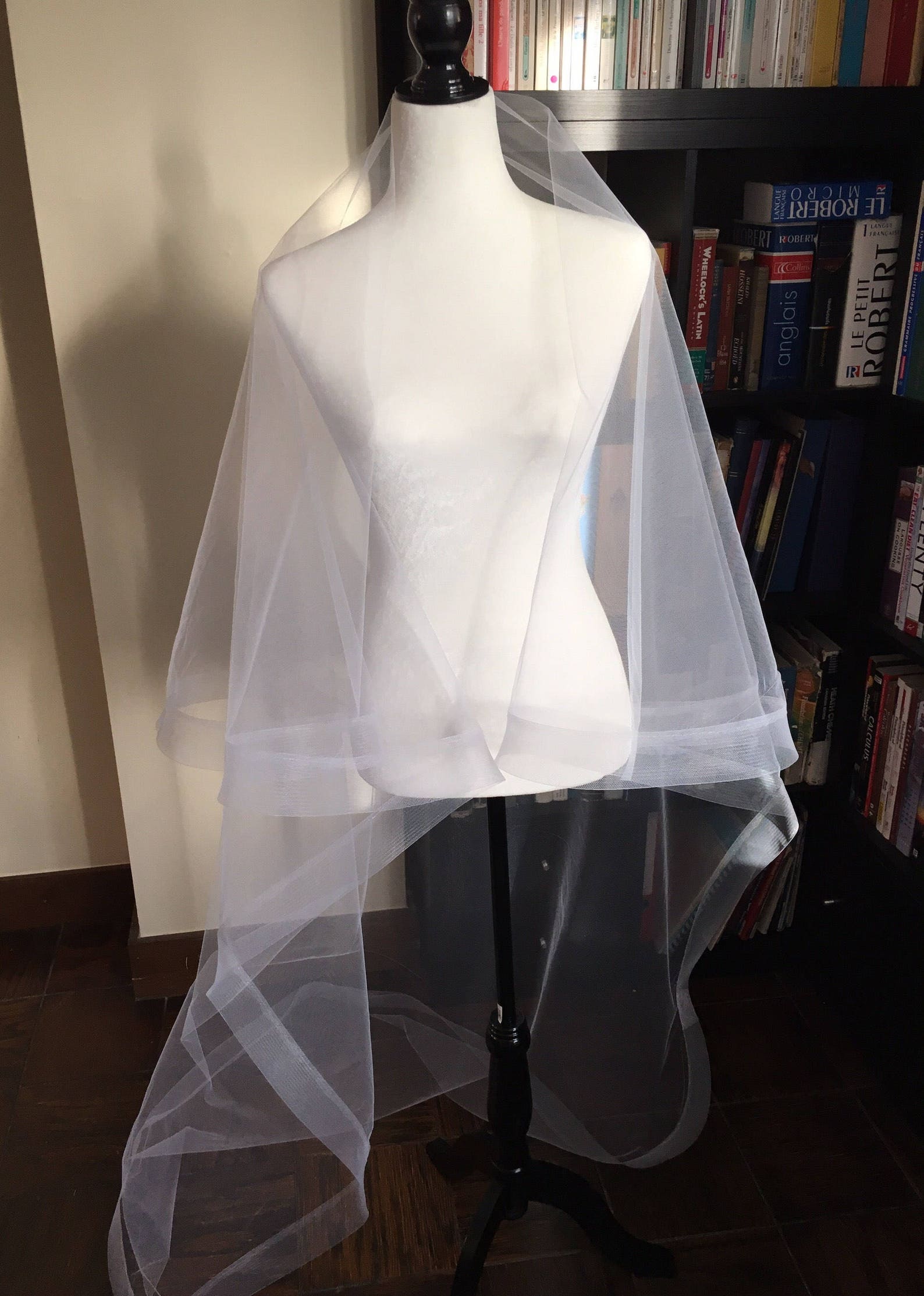 Horsehair Trim Veil Waltz Length Veil Circle Veil Blusher Etsy Canada