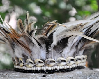 White and black feathers, armband, anklet, choker,festival feathers, Burning man festival, hippie, boho,free spirit,tribal feathers