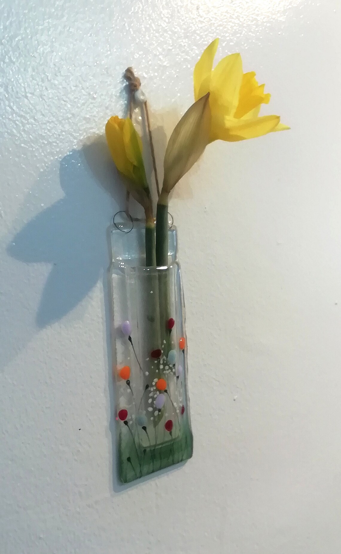 Hanging pocket vase fused glass single stem vase wall Etsy