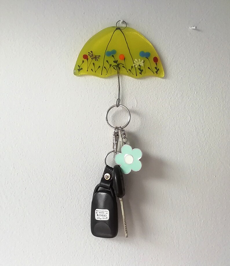 Umbrella Key Hook Umbrella Tidy Door Key Tidy Fused Glass Etsy UK