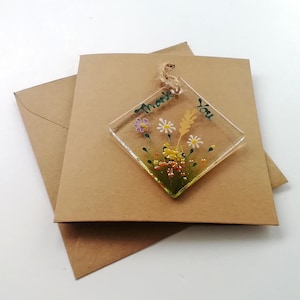 Teachers gift, suncatcher cards, letterbox gift, glass art blank card, greeting card, thank you card, gift and message, send a smile.