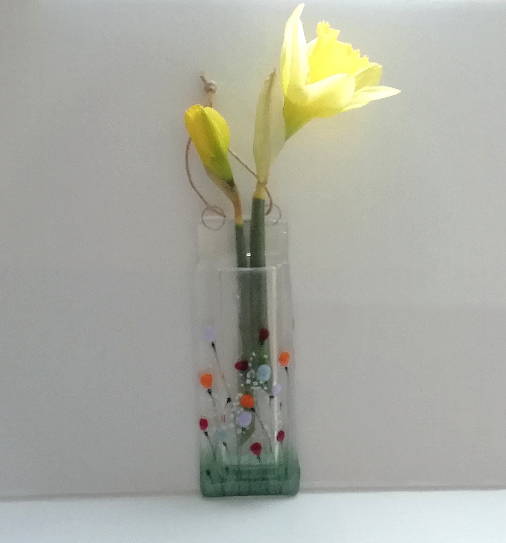 Hanging pocket vase fused glass single stem vase wall Etsy