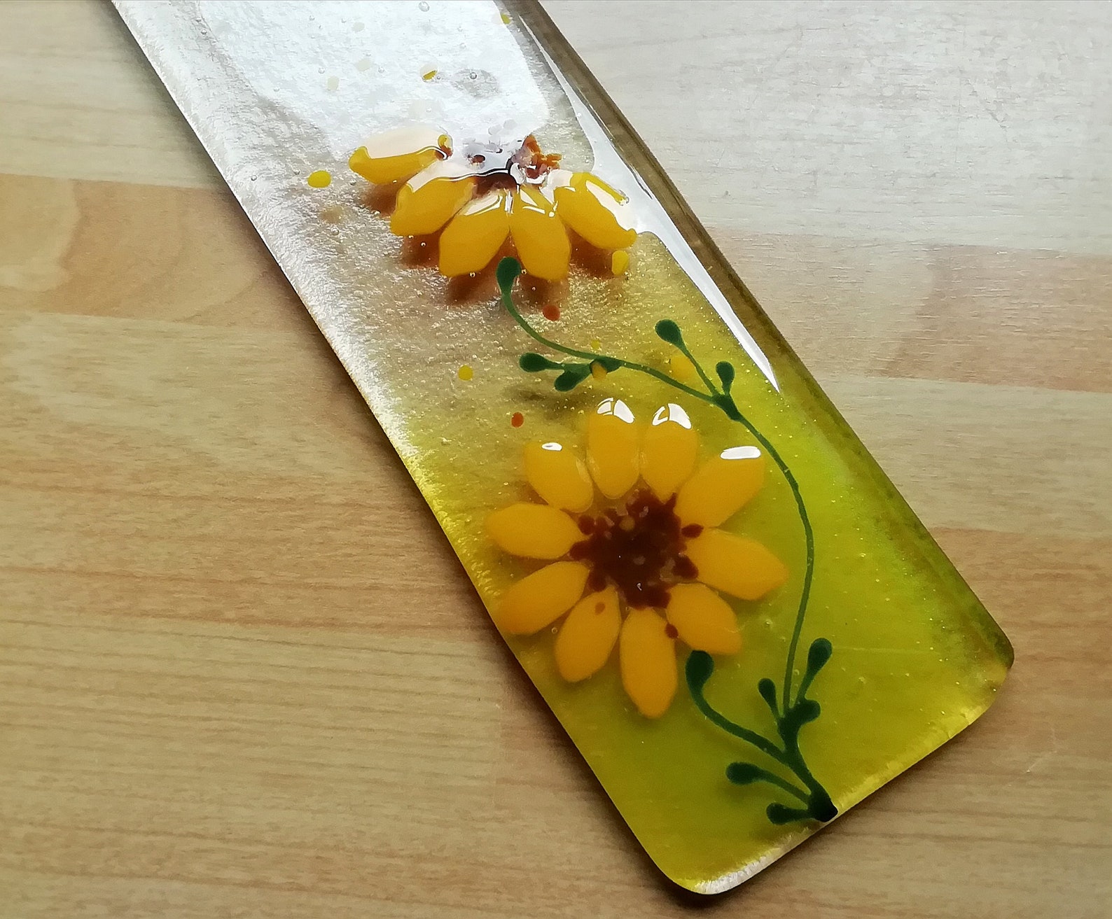 Sunflower Suncatcher Fused Glass Sunflowers Sunflower Etsy