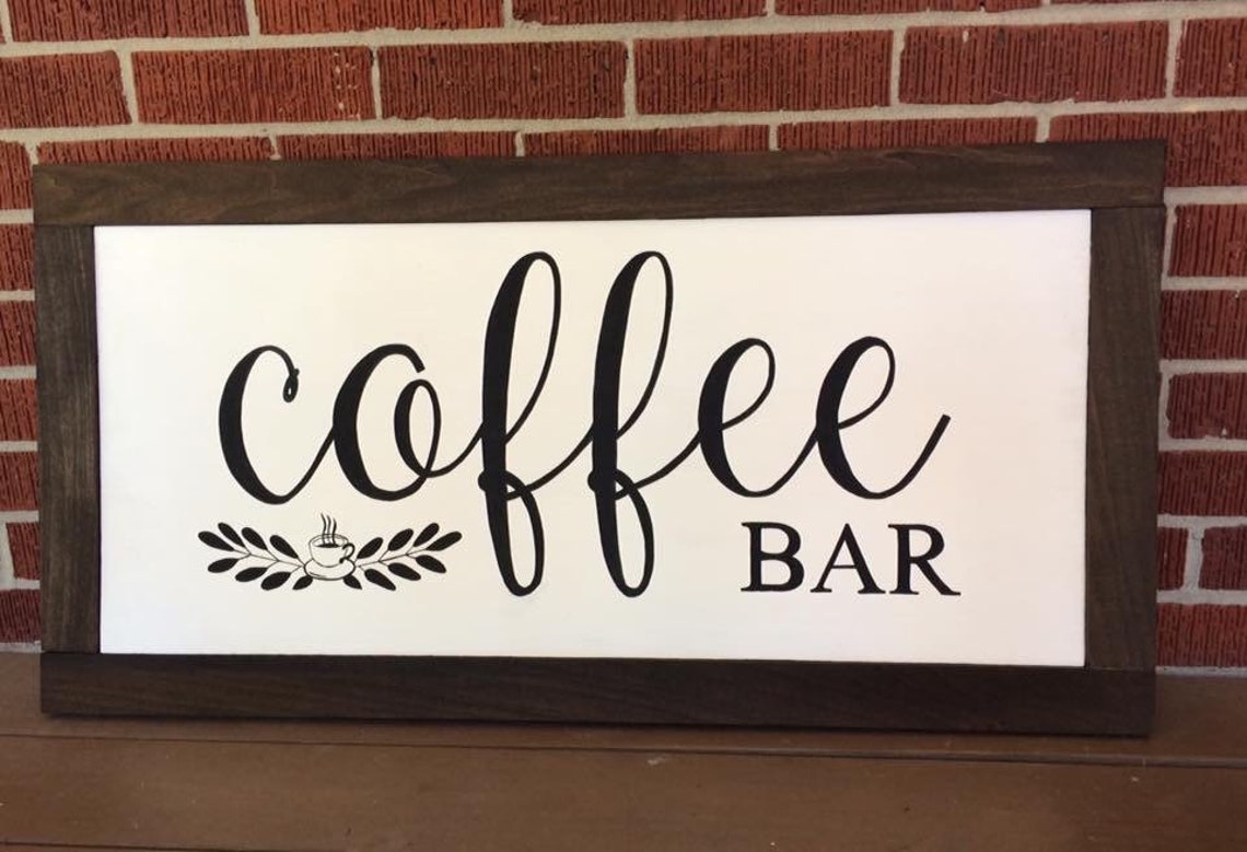 Farmhouse coffee bar sign farmhouse kitchen decor coffee