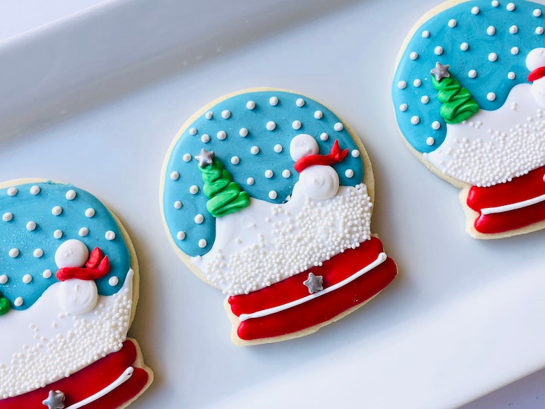 6 Snow Globe Cookie/christmas Cookies/nativity/ Cookies/santa Etsy