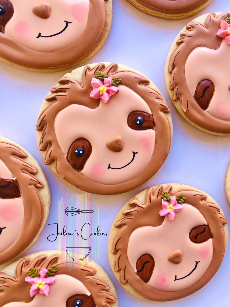 Sloth cookies / sloth / cute cookies/ baby animals / baby Etsy