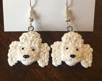 French poodle polymer clay earrings