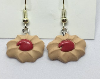 Strawberry Shortcake cookie polymer clay earrings