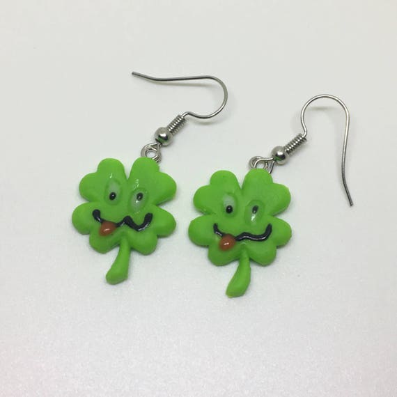 Shamrock St. Pactricks Day Lucky Four Leaf Clover Polymer Clay