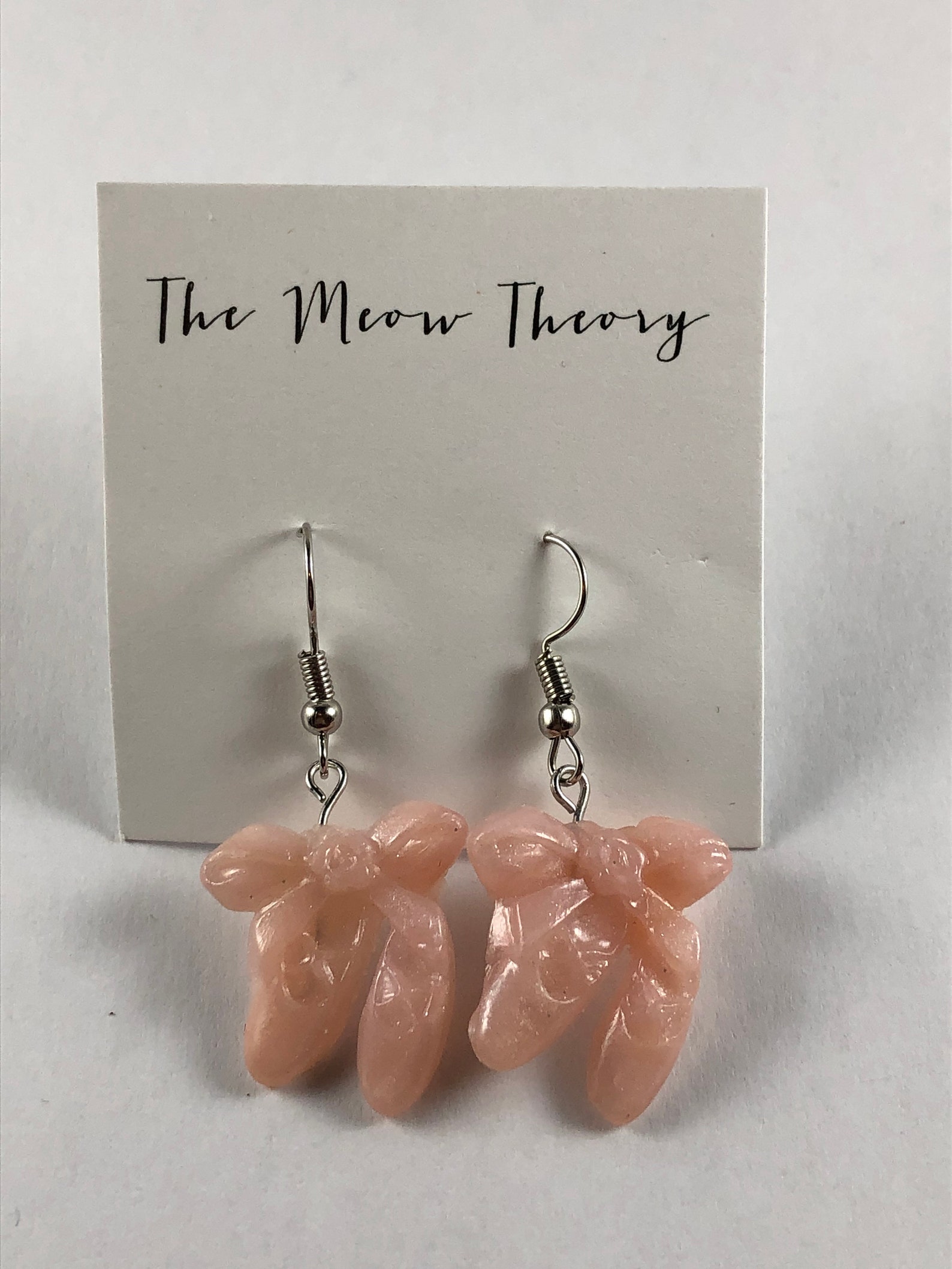 ballet slipper shoe polymer clay earrings