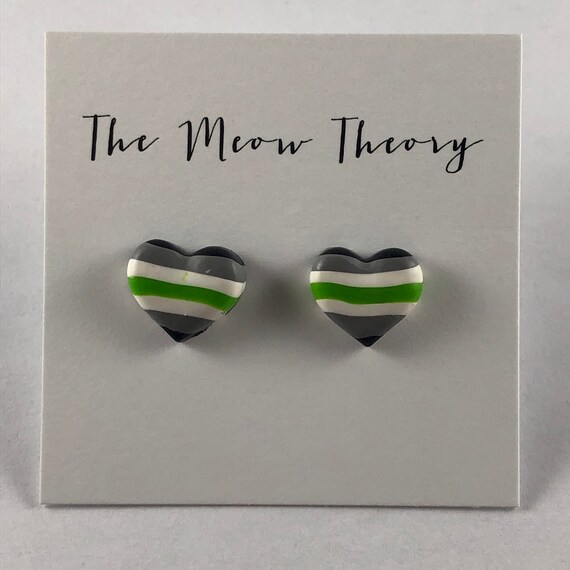 Agender Pride Flag Heart Stud Earrings Etsy Agender Pride Flag Heart Stud Earrings Etsy
