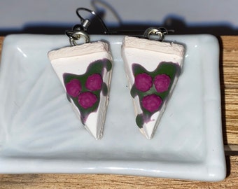 Mixed berry cheesecake polymer clay dangle earrings