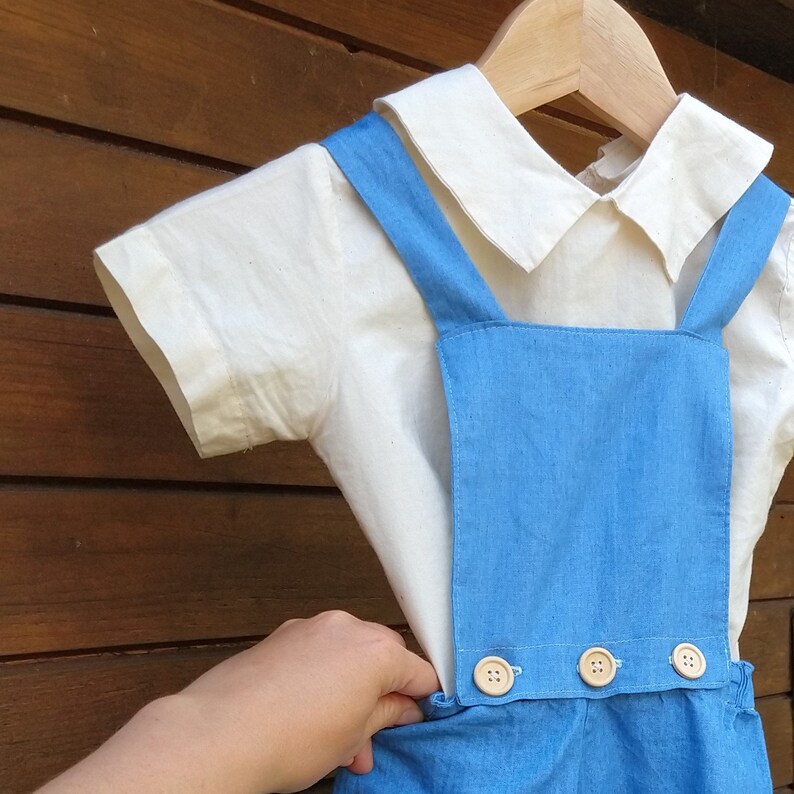 classic baby kids denim shorts baby birthday outfit 3in1 Unisex Suspender Baby Shorts detachable bib shorts -chambray-occassion wear