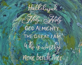 GRAN YO SOY // Pintura de las Escrituras // Arte de la Pared Cristiana